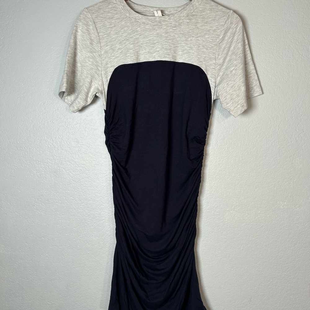 Daily Practice by Anthropologie  Colorblock Gray & Navy Dress